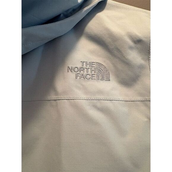 The North Face Women's Trench Coat Small Light Blue Hooded Long Jacket - Picture 8 of 12